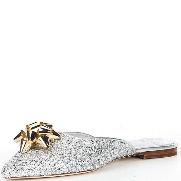 NWT Antonio Melani x The Nat Note Estrella Textured Ornamented Bow Dress Mules - Picture 5 of 14